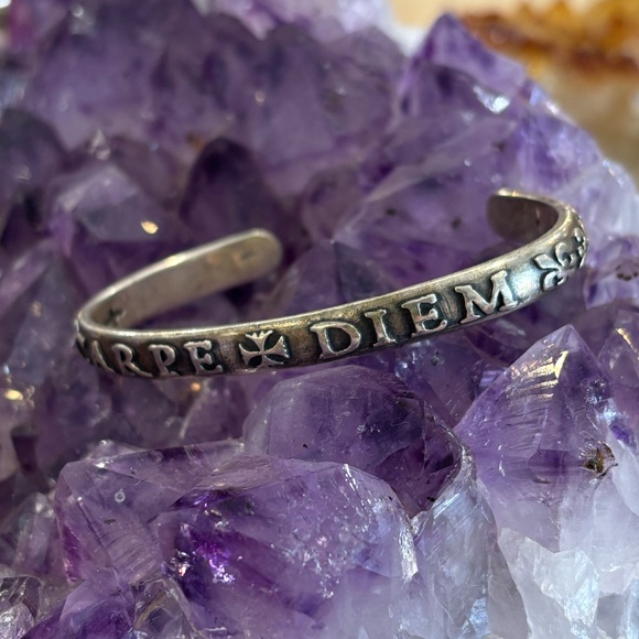 Coreterno Silver “CARPE DIEM” Bangle - Picture 1 of 2
